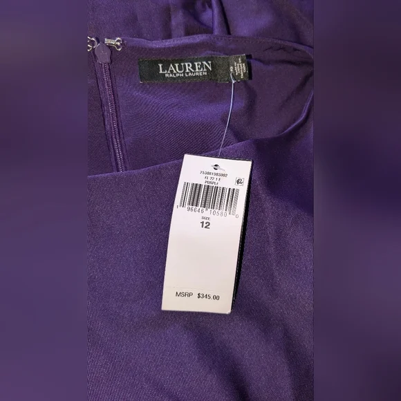 Ralph Lauren Gown Elegant Purple Gown with Embellished Waist - Picture 5 of 6